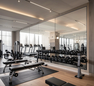 Venta al por mayor de <span class=keywords><strong>espejo</strong></span> sin marco de longitud de cuerpo completo de <span class=keywords><strong>2</strong></span>-8mm de espesor para la decoración de la pared del suelo en el gimnasio en casa salón o decoración de la habitación - Product Image 2