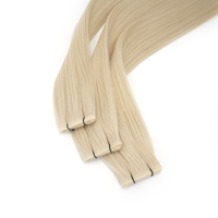Extensiones de Cabello al por Mayor de Color Blanco con Cutícula Alineada, Trama Plana Europea, Grado Salón, Compra a Granel, Extensiones de Cabello Invisibles con Trama Plana, Proveedores