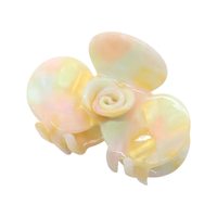 Pince à cheveux en acétate écologique faite à la main, motif rose française, 7 cm, forte adhérence, pour cheveux épais, couleurs personnalisées, logos gravés, motif floral
