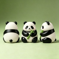 BZY Artigianato in Resina Personalizzabile, Decorazione da Tavolo, Ornamento Curativo per la Casa, Regalo Festivo, Simpatico Panda che Abbraccia il Bambù