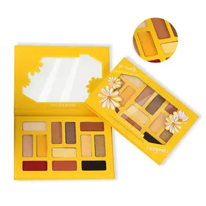 Paleta de maquillaje de neón, paleta de sombras de ojos con brillo instantáneo multicolor, vegana Cosmetics