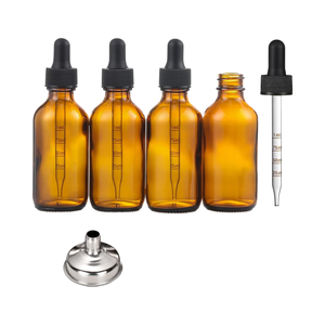 Flacons compte-gouttes en <span class=keywords><strong>verre</strong></span> ambré foncé de 2 oz (60 ml), épais, étanches, pour huiles essentielles, avec mesure - Product Image 1