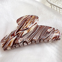 Pince à cheveux grande taille effet marbré dégradé or sable, pince requin élégante pour chignon, accessoires de mode quotidiens