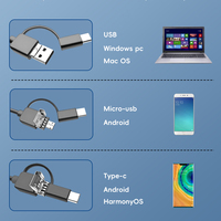 Dearsee 3 en 1 Android USB Microscopio Cámara 1600X Microscopio Monocular 1080P Microscopio Digital Compatible con PC