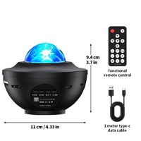 Mini projecteur d'étoiles, lumière d'ambiance laser USB avec musique et ondulations d'eau rotatives, ciel étoilé
