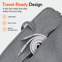 Cable de Carga Plano de Nailon Trenzado de 1M con USB-C a 8 Pines y 30W, Cable de Sincronización de Datos de Aleación de Zinc para iPhone y iPad
