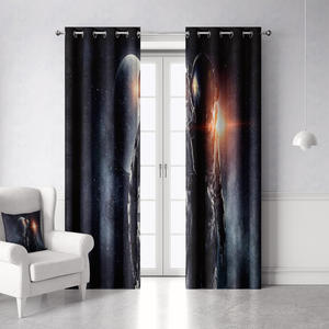 अंतरिक्ष यात्री रंगीन HD 3d डिजिटल मुद्रित बच्चों पर्दे स्वीकार Oem Multisize शानदार स्टार कार्टून बेडरूम खिड़की - Product Image 4