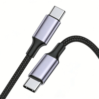 Kabel Data Tipe C 240W 5A Pengisian Cepat Kabel USB C Custom Pabrik 1m 2m 3m Kabel Charger Nylon Kepang USBC ke USBC