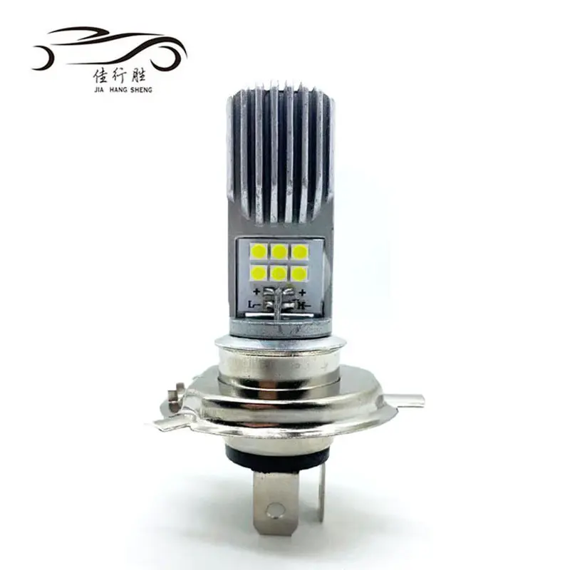 Phare de moto à Double faisceau led h4 3030, phare avant de scooter, feux de croisement et de route, étanches IP67, 12smd