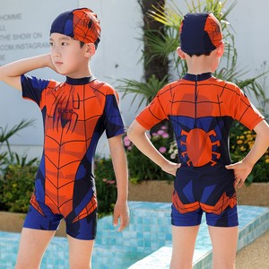 Boys One-Piece Long Sleeve Briefs Swimsuit Toddler Sun Protection Waterproof Quick Dry Polyester <strong>Spiderman</strong> Kids <strong>Swimwear</strong> - Product Image 1