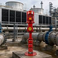 Pompe à eau verticale à turbine 600 GPM 12 bars avec vannes, tuyaux et cadre de base pour l'alimentation en eau incendie des centres commerciaux