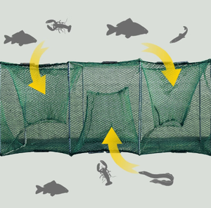 Trampas de langosta de pesca de red de anillo LARGO DE Material PE, trampa de peces de cangrejo plegable Rectangular barata hecha en China - Product Image 4