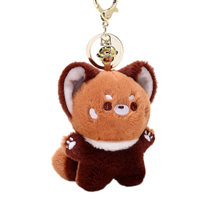 Wholesale Promotional Keychains & Carabiners Red Panda Cute Plush Keychain Cartoon Anime Key Chain