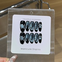 Meilleures ventes : Faux ongles autocollants effet œil de chat, application facile, couverture complète, OEM ODM