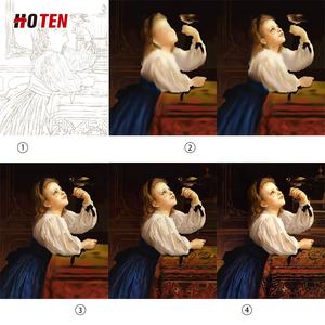 Riproduzione d'arte a olio dipinta a mano su tela, ritratto astratto, dipinto con spatola, articoli per la casa, dipinto personalizzato - Product Image 3