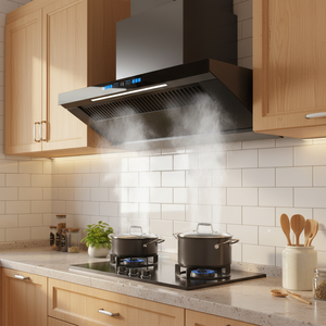 La meilleure <span class=keywords><strong>hotte</strong></span> de cuisine avec îlot central, en verre trempé et acier inoxydable, classe A en termes d'efficacité énergétique, avec évacuation des fumées - Product Image 6