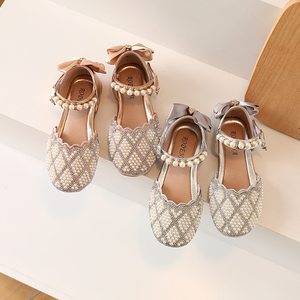 Chaussures en cuir pour bébé avec nœud, chaussures de fête pour enfants avec perles, chaussures habillées pour filles - Product Image 2