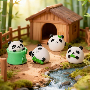Ornamento Paesaggistico in Miniatura: Piccolo <span class=keywords><strong>Panda</strong></span> e Bambù, Decorazione Artigianale in Resina per Scrivania, Piccolo Ornamento - Product Image 2