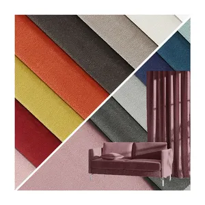 Soild Jaguar Velvet Sofa Fabric Upholstery Curtain Fabric 140-220CM Width 200-400GSM Weight 1000 Meters Per Color MOQ