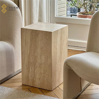 Colonne de piétonne en marbre beige travertin moderne Yushi Group, durable et écologique, pour salon, salle à manger ou café