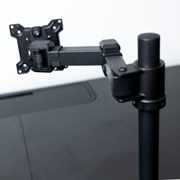 Support de moniteur unique à fixation sur bureau entièrement réglable en inclinaison et rotation, plaque VESA détachable 100 mm/75 mm, avec gestion des câbles
