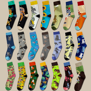 Venta al por mayor Funky Funny Colorful Print <span class=keywords><strong>calcetines</strong></span> de punto transpirable hombres mujeres Crew Street Casual <span class=keywords><strong>Calcetines</strong></span> - Product Image 2
