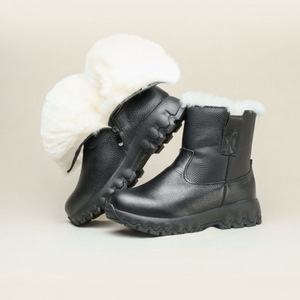 Zongmai – bottes de neige noires à talon moyen, doublées de laine, résistantes à l'usure, antidérapantes, pour l'extérieur, taille 37 à 46 - Product Image 2