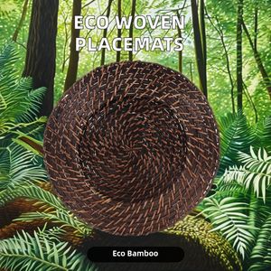 <span class=keywords><strong>Vajilla</strong></span> desechable de mimbre tejido artesanal de Vietnam, placa de cargador de borde dorado, posavasos de algas marinas, comida de paja al por mayor <span class=keywords><strong>barata</strong></span> - Product Image 6