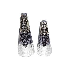 Cone-Shaped Two Tone <b>Glass</b> Mosaic Iron <b>Flower</b> <b>Vase</b> for Party Wedding or Home Decor - Product Image 1