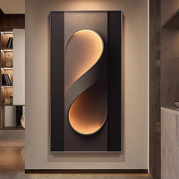 Peinture Murale LED en Porcelaine Cristalline Abstraite de Luxe, Style Géométrique 3D Moderne et Simple, Idéale pour Porche et Salon (Vente en Gros)