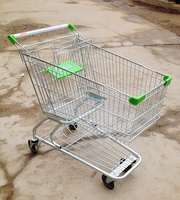 Chariot de courses en acier DIKA DK-AM-240L avec roues en PU de 5 pouces, protection contre la corrosion par galvanisation, utilisation en intérieur