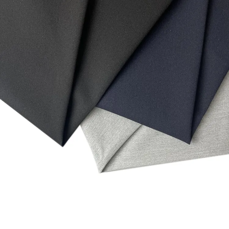 Top dye ramah lingkungan tanpa perbedaan warna poliester rayon kain spandeks untuk setelan
