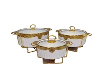 Marmite à soupe en céramique au design moderne, chauffe-plat, plat de service pour buffet de mariage, chauffage sur cuisinière