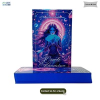 Cartes de tarot personnalisées, impression de jeu de tarot à bord bleu, design personnalisé, cartes de jeu de luxe, marque privée, vente en gros