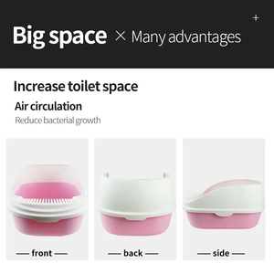 <span class=keywords><strong>Bac</strong></span> <span class=keywords><strong>à</strong></span> Litière Robuste et Facile <span class=keywords><strong>à</strong></span> Nettoyer avec Pelle pour Chat, Grande Taille, Toilette d'Intérieur en Plastique, <span class=keywords><strong>Bac</strong></span> <span class=keywords><strong>à</strong></span> <span class=keywords><strong>Sable</strong></span> pour Chat - Product Image 2