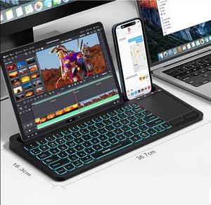 Chất lượng cao trong suốt ma thuật bàn phím trường hợp đối với iPad Pro 11 không khí m3 <span class=keywords><strong>2025</strong></span> <span class=keywords><strong>2025</strong></span> đa-cảm ứng không dây BT Trackpad Backlit <span class=keywords><strong>USB</strong></span> <span class=keywords><strong>Hub</strong></span> - Product Image 2