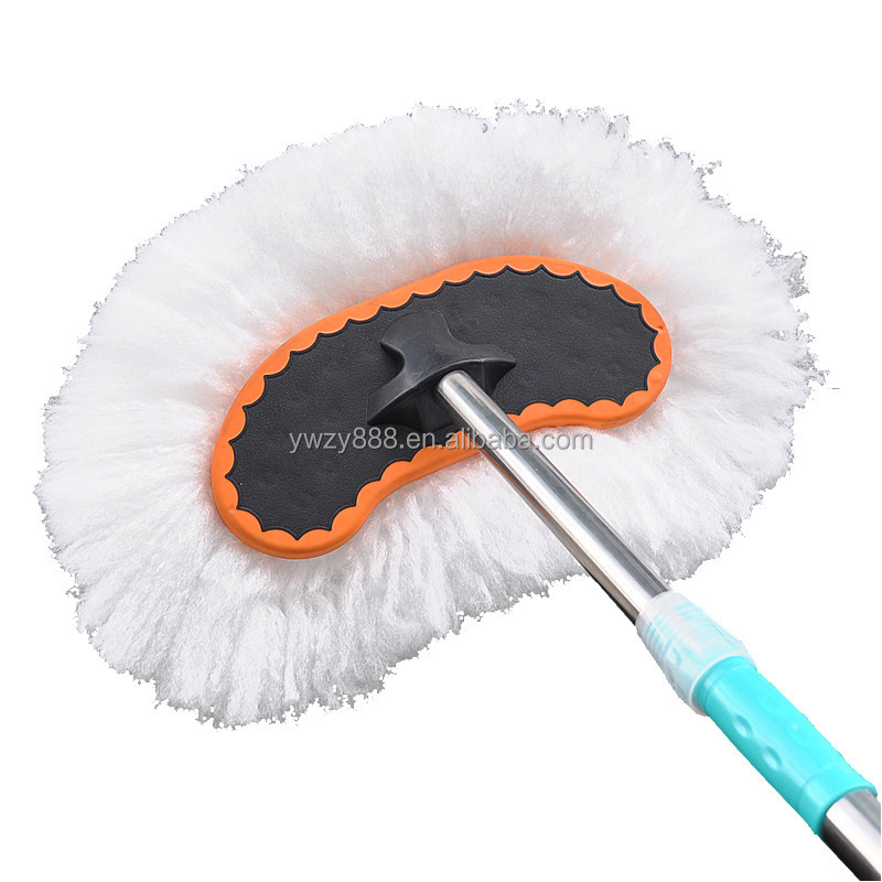 Швабра для мытья автомобиля, мягкая щетка из молочного шелка, с длинной ручкой, с телескопической штангой, инструменты для уборки автомобиля