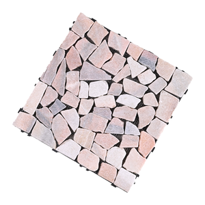 Nuevo diseño Smooth River Stone Mármol Múltiples estilos de colores Jardín al aire libre Suelo de retazos entrelazado - Product Image 1