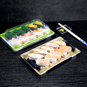 Nueva Caja de <span class=keywords><strong>Sushi</strong></span> Transparente Desechable con Tapa Alta para Comida Japonesa para Llevar, Impresa con Tapa - Product Image 3