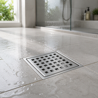 Grille de sol carrée moderne en acier inoxydable pour cuisine, toilettes, salle de bain et douche