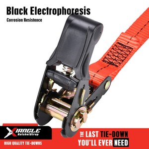 産業安全認証取得済み TUV GS認証 800kg LC ブラック仕上げ ラチェット式荷締めベルト 商業物流用 - Product Image 4