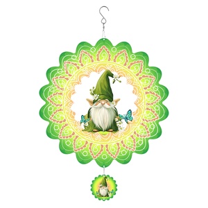 Molinetes de Viento Metálicos con Diseño de Gnomos Mariposas, Molinillo de Viento Colgante para Decoración de Exteriores, Molinillo de Viento de 12 Pulgadas para Adorno Navideño - Product Image 1