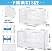 Porte-rouleau de distributeur de sacs poubelle en acrylique de 2 tailles avec couvercle Organisateur mural transparent pour armoires de cuisine Boîte de rangement pour sacs à ordures