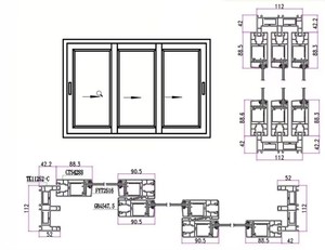 Porte à battant en PVC de type 112, triple rail, réduction du bruit, double vitrage, pour applications résidentielles et commerciales - Product Image 3