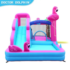 NEW TIME pvc custom kids yard outdoor wholesale jumping "castle creations" with pool nip slip on a water slide