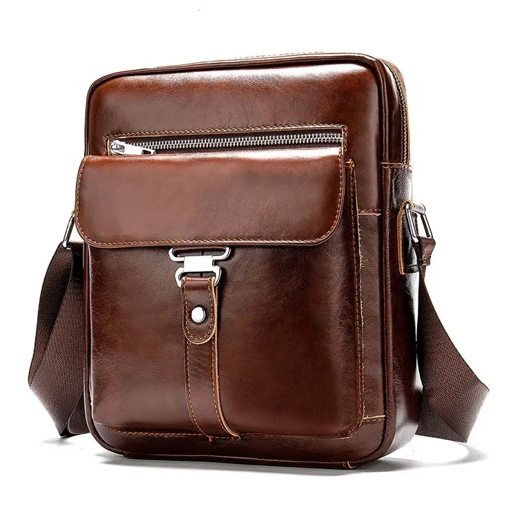 ISO BSCI factory recycled leather brand men shoulder bags high quality pu leather handbags