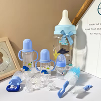 Ensemble de biberons en forme de gourde pour bébé, sans BPA, personnalisés en usine, 0-12 mois, avec brosse à tétine en silicone de qualité alimentaire, variés