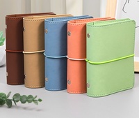 Libreta de Anillas A7 Personalizada de Alta Calidad en Cuero PU, Diario Portátil Mini de Bolsillo con Hojas Sueltas y Cuerda Elástica