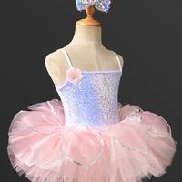 Vestido de Ballet para Niñas, Traje de Danza sin Mangas, Falda Tutú de Princesa con Lentejuelas, Vestido Bonito para Actuaciones en Escenario