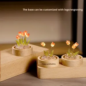 Trending Desktop <b>LED</b> Night <b>Light</b> Handmade DIY Tulip Ornament by Manufacturer for Holiday Atmosphere and Gift Production - Product Image 3